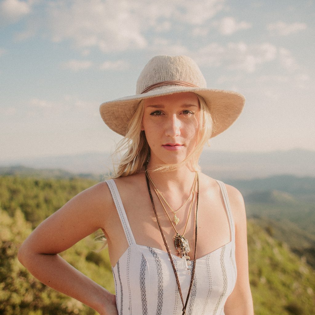 Travel Fashion Girl with Panama Hat